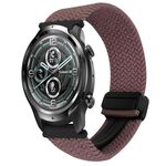 Per Ticwatch Pro 2021 22mm cinturino per orologio intrecciato con fibbia magnetica (viola fumo)