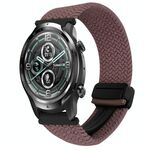 Per Ticwatch Pro 22mm cinturino per orologio intrecciato con fibbia magnetica (viola fumo)