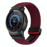 Per Ticwatch E2 22mm cinturino per orologio con fibbia magnetica intrecciata (nero sabbia rosso)
