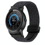 Per Ticwatch E2 22mm cinturino per orologio intrecciato con fibbia magnetica (nero grigio)