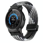 Per Ticwatch E2 22mm cinturino per orologio intrecciato con fibbia magnetica (nero abbagliante)