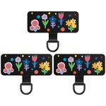 3 pezzi in acciaio inossidabile per cellulare cordino guarnizione universale cinturino da polso connettore fisso (Cartoon Garden)