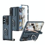 Per Samsung Galaxy Z Fold6 GKK Custodia per telefono cellulare in lega pieghevole integrata con custodia per penna, penna non inclusa (verde)