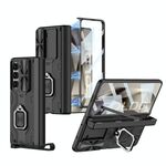 Per Samsung Galaxy Z Fold6 GKK Custodia per telefono cellulare in lega pieghevole integrata con custodia per penna, penna non inclusa (nero)