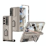 Per Samsung Galaxy Z Fold6 GKK Custodia per telefono cellulare in lega pieghevole integrata con custodia per penna, penna non inclusa (grigio titanio)