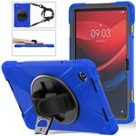Per Lenovo Tab M11 /Xiaomi Pad 11 2024 Supporto girevole Custodia ibrida in silicone per PC tablet con tracolla (blu)