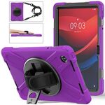 Per Lenovo Tab M11 /Xiaomi Pad 11 2024 Supporto girevole Custodia ibrida in silicone per PC tablet con tracolla (viola)