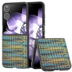 Per Xiaomi Mix Flip Custodia per telefono in PU con struttura a reticolo e colore nero (oro)