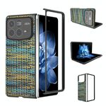 Per Xiaomi Mix Fold 4 Custodia per telefono in PU con trama a reticolo e colore della cornice nera (oro)