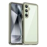 Per Samsung Galaxy S24 FE 5G Custodia per telefono in TPU ibrida acrilica serie colorata (grigio trasparente)