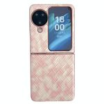 Per OPPO Find N3 Flip Custodia per telefono con motivo intrecciato colorato a copertura totale (rosa)