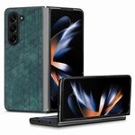 Per Samsung Galaxy Z Fold6 Custodia per telefono con cover posteriore in pelle geometrica (verde)