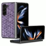 Per Samsung Galaxy Z Fold6 Custodia per telefono con cover posteriore in pelle geometrica (viola)