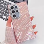 Per Samsung Galaxy S24 FE 5G Custodia per telefono in TPU con texture glitterata e pellicola per lenti (increspature dell'acqua rosa)
