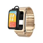A8 1.98 pollici 2 in 1 Bluetooth Auricolare Cinturino in acciaio Smart Watch, Supporto ECG / NFC (oro)