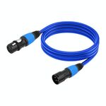 Cavo audio JC1015 XLR 3 pin maschio-femmina, lunghezza: 1 m (blu)