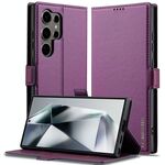 Per Samsung Galaxy S22 Ultra 5G LC.IMEEKE L1 Series Custodia per telefono in PU con texture fine e smerigliata (viola)