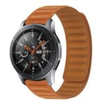 Cinturino per orologio magnetico in silicone a contrasto da 22 mm (marrone dorato)