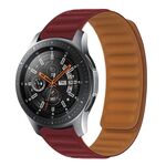 Cinturino per orologio magnetico in silicone a contrasto da 22 mm (rosso vino)