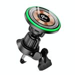 V5 15W Qi2 Air Outlet Supporto di ricarica wireless magnetico trasparente per auto (nero)