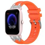 Per cinturino in silicone reale Amazfit Pop Pro con fibbia in argento a sgancio rapido da 20 mm (arancione)