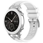 Per Amazfit Pop cinturino in silicone reale con fibbia in argento a sgancio rapido da 20 mm (bianco)