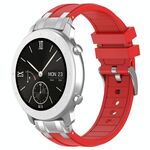 Per Amazfit Pop Quick Release Silver Buckle 20mm Royal Silicone Watch Band (Rosso)