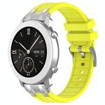Per Amazfit Pop Quick Release Silver Buckle 20mm Royal Silicone Watch Band (Vital Yellow)
