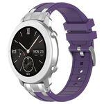 Per Amazfit Pop Quick Release Silver Buckle 20mm Royal Silicone Watch Band (Viola)