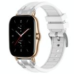 Per Amazfit GTS 2 Quick Release Silver Buckle 20mm Royal Silicone Watch Band (Bianco)
