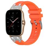 Per Amazfit GTS 2 Quick Release Silver Buckle 20mm Royal Silicone Watch Band (Arancione)