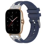 Per Amazfit GTS 2 Quick Release Silver Buckle 20mm Royal Silicone Watch Band (Blu Navy)