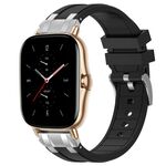 Per Amazfit GTS 2 Quick Release Silver Buckle 20mm Royal Silicone Watch Band (Nero)