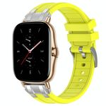Per Amazfit GTS 2 Quick Release Silver Buckle 20mm Royal Silicone Watch Band (Vital Yellow)