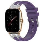 Per Amazfit GTS 2 Quick Release Silver Buckle 20mm Royal Silicone Watch Band (Viola)