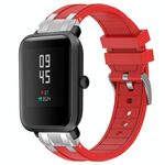 Per Amazfit Bip Lite Quick Release Silver Buckle 20mm Royal Silicone Watch Band (Rosso)