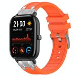 Per Amazfit GTS Quick Release Silver Buckle 20mm Royal Silicone Watch Band (Arancione)