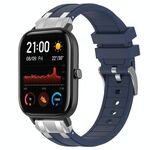 Per Amazfit GTS Quick Release Silver Buckle 20mm Royal Silicone Watch Band (Blu Navy)