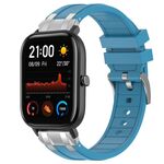 Per Amazfit GTS Quick Release Silver Buckle 20mm Royal Silicone Watch Band (blu mare)