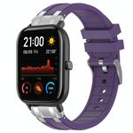 Per Amazfit GTS Quick Release Silver Buckle 20mm Royal Silicone Watch Band (Viola)