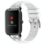 Per Amazfit Bip Quick Release Silver Buckle 20mm Royal Silicone Watch Band (Bianco)