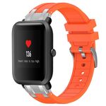Per Amazfit Bip Quick Release Silver Buckle 20mm Royal Silicone Watch Band (Arancione)