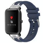 Per Amazfit Bip Quick Release Silver Buckle 20mm Royal Silicone Watch Band (Blu Navy)