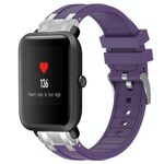 Per Amazfit Bip Quick Release Silver Buckle 20mm Royal Silicone Watch Band (Viola)