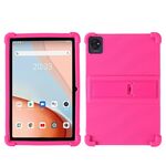 Per Blackview Tab 7 Wifi 10.1 pollici Custodia antiurto in silicone per tablet con supporto (rosso rosa)