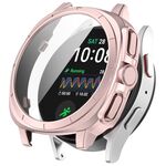 Per Samsung Galaxy Watch 7 44mm PC + Pellicola temperata Custodia protettiva per orologio integrata (rosa)