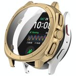 Per Samsung Galaxy Watch 7 44mm PC + Pellicola temperata Custodia protettiva per orologio integrata (oro champagne)