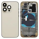 For iPhone 14 Pro Battery Back Cover with Power + Volume Flex Cable + Wireless Charging Module, Version:CE EU Version(Gold)