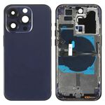 For iPhone 14 Pro Battery Back Cover with Power + Volume Flex Cable + Wireless Charging Module, Version:US Version(Purple)