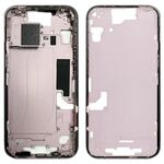 Per iPhone 15 Cornice centrale Piastra con tasti laterali + Vassoio per schede, Versione: Versione cinese (Rosa)
